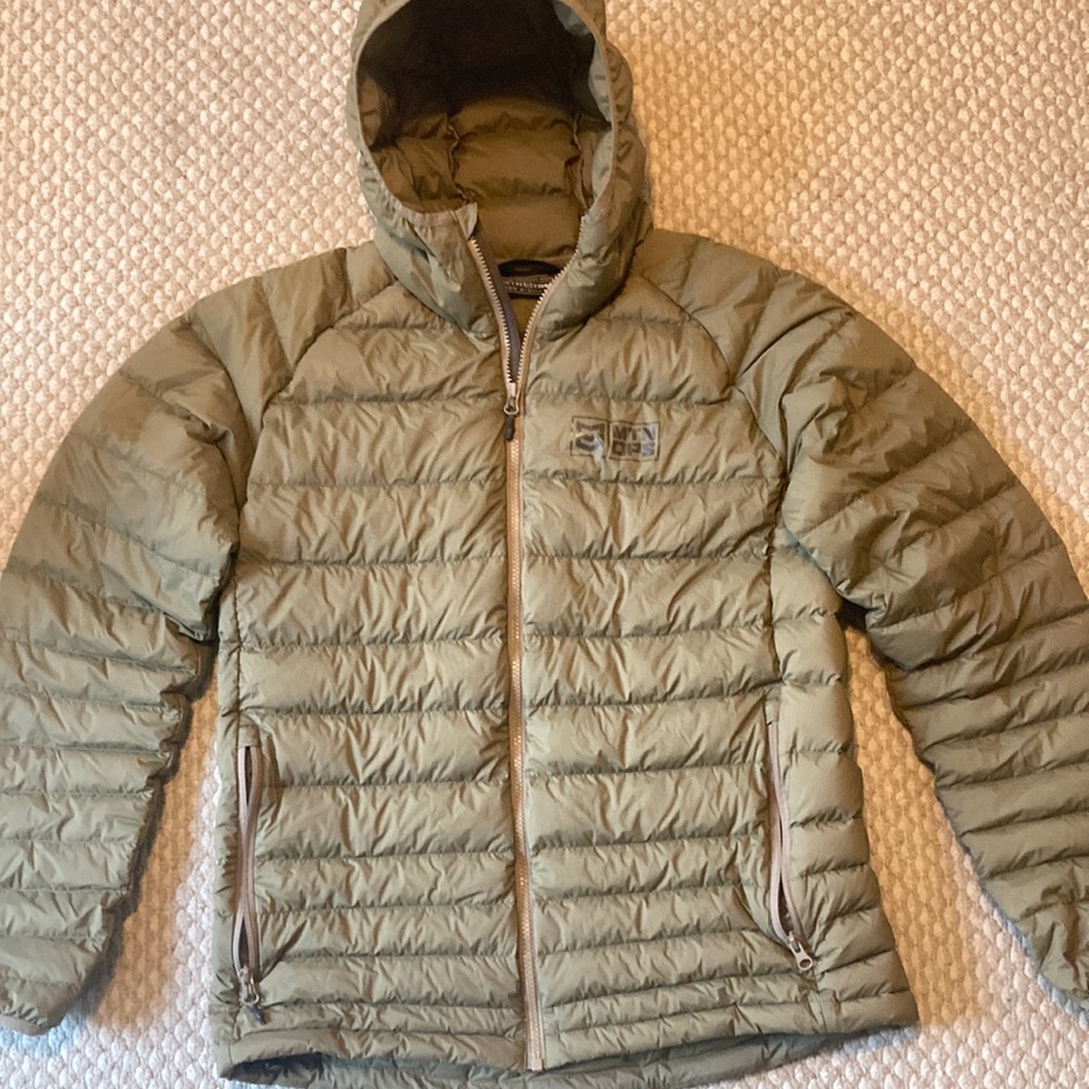 MTN Ops peak 800 down hooded jacket.